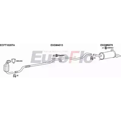 Система выпуска ОГ EUROFLO UR2C TX KXWU3 VLTIG13D 5001 4373398 изображение 0
