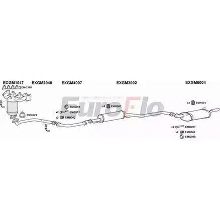 Система выпуска ОГ EUROFLO 4V DK5 6HRJ6BZ VLVEC16 1004J 4373415 изображение 0