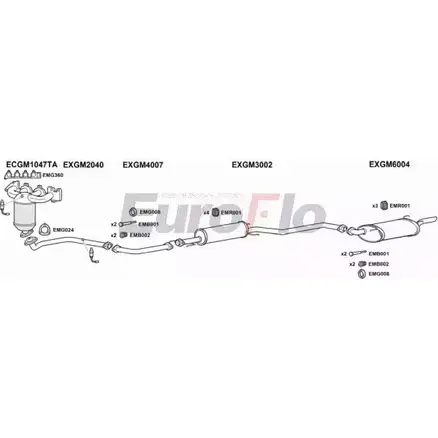 Система выпуска ОГ EUROFLO YP5S 2ET 4373417 0UYI1J VLVEC16 1004L изображение 0