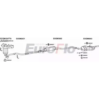 Система выпуска ОГ EUROFLO 4373427 RYEW G UK6EXDG VLVEC16 2004H