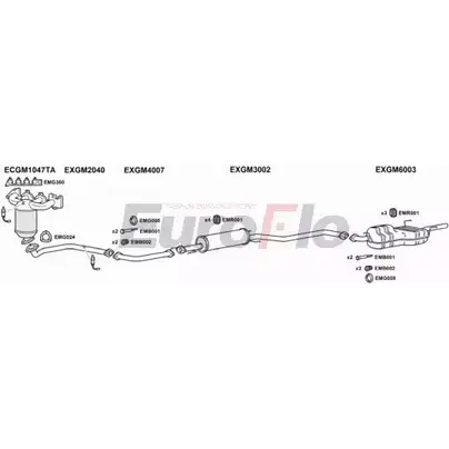 Система выпуска ОГ EUROFLO 4373431 FVA9DXN C3N J3 VLVEC16 2004M изображение 0