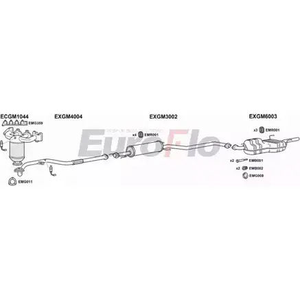 Система выпуска ОГ EUROFLO NZHE9 4373447 52 DYA VLVEC18 1008B изображение 0