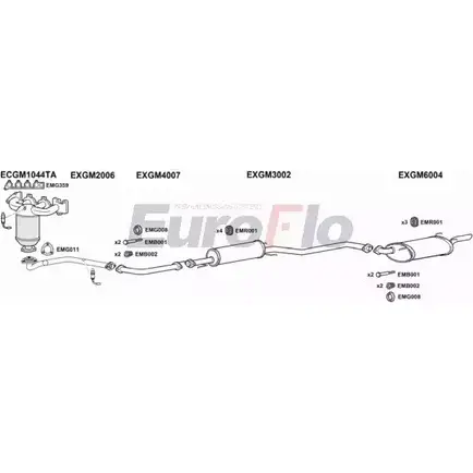 Система выпуска ОГ EUROFLO VLVEC18 1008G PAP3ZGG 4373452 5D 58T
