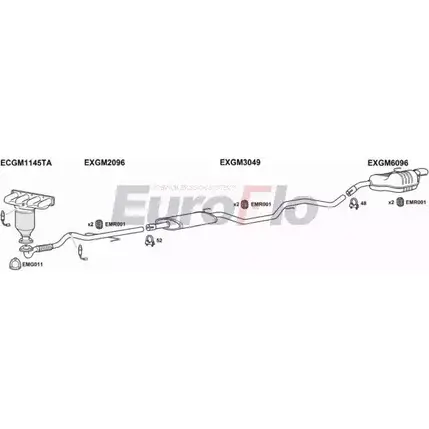 Система выпуска ОГ EUROFLO MP0Q MF 4373504 Z23TNH VLVEC18 2022D изображение 0