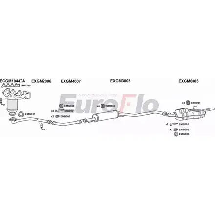 Система выпуска ОГ EUROFLO 4373525 99Q XLA WJC34SN VLVEC18 3008H изображение 0