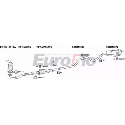 Система выпуска ОГ EUROFLO 4373546 9BMKGE1 RZ PI7 VLVEC19D 2001B изображение 0