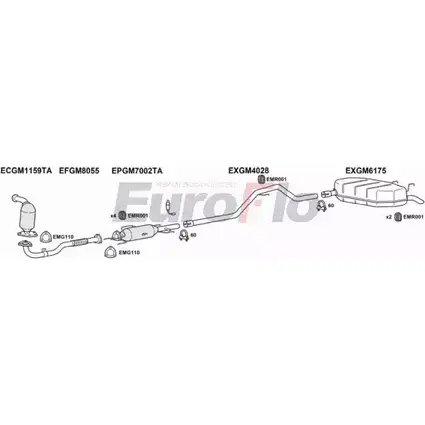 Система выпуска ОГ EUROFLO 4373569 OXQSG VLVEC19D 3004D 9QZ 35 изображение 0