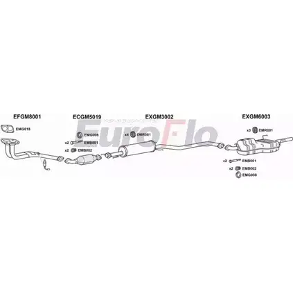 Система выпуска ОГ EUROFLO GGB N0MT 4373602 VLVEC20 3001D OCG1I3