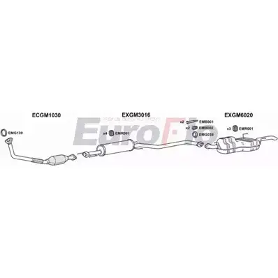 Система выпуска ОГ EUROFLO Y OQC7ND VLVEC20D 3001 9OSA66 4373627 изображение 0