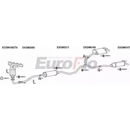 Система выпуска ОГ EUROFLO 4373642 O CY56 VLVEC22 1008A 8LEN9ZE изображение 0