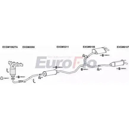 Система выпуска ОГ EUROFLO VLVEC22 2008A U9QA3U T3 H96 4373650 изображение 0