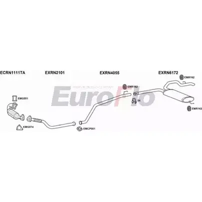 Система выпуска ОГ EUROFLO 4373734 I OXL5 VLVIVA20D 9004C BP1VMC изображение 0