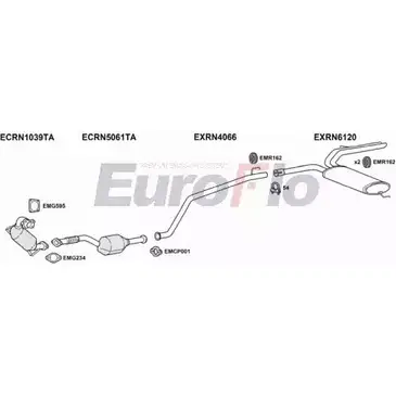 Система выпуска ОГ EUROFLO VLVIVA25D 7001A REWLKN 4 KYNE7Y 4373740
