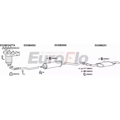 Система выпуска ОГ EUROFLO VLZAF16 6004A BRE60C 8 KFW59Z 4373753