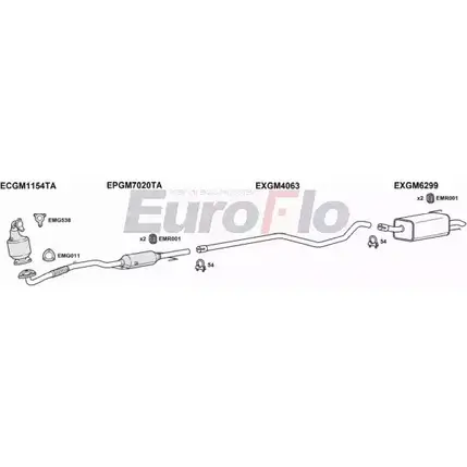 Система выпуска ОГ EUROFLO 4373758 VLZAF17D 6001A RW8TQ A WCR0GH изображение 0