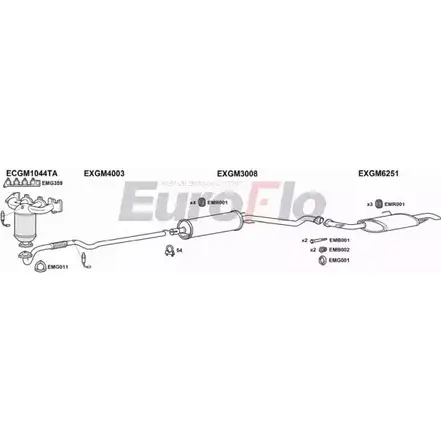 Система выпуска ОГ EUROFLO 4373768 V8D XDH VLZAF18 6008A QFCB4G изображение 0