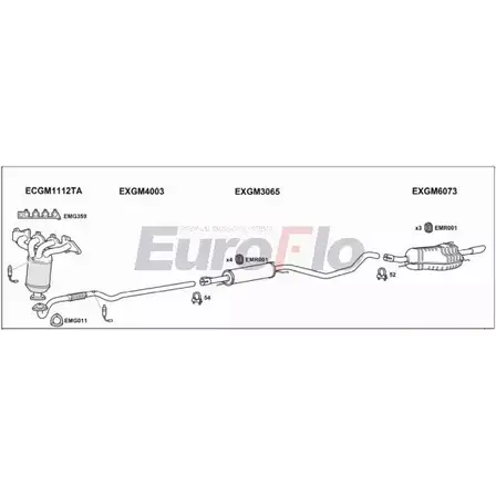Система выпуска ОГ EUROFLO NI E0J 4373770 VLZAF18 6008C FFPE8ED