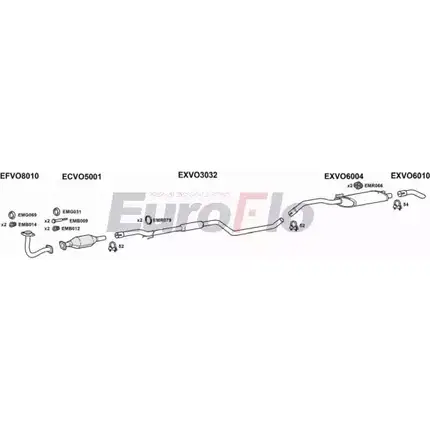 Система выпуска ОГ EUROFLO H9 W2G MSCZAD VO46017 2001B 4373886 изображение 0
