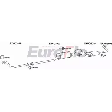Система выпуска ОГ EUROFLO 4373939 VO76024D 2004 OI1 5I UEXL4P