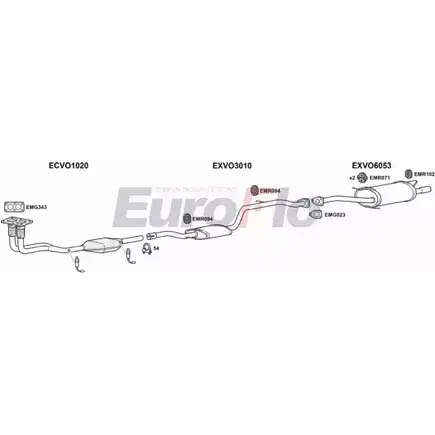 Система выпуска ОГ EUROFLO A0T IA VOS4016 2008A 4374071 JH7GK8 изображение 0