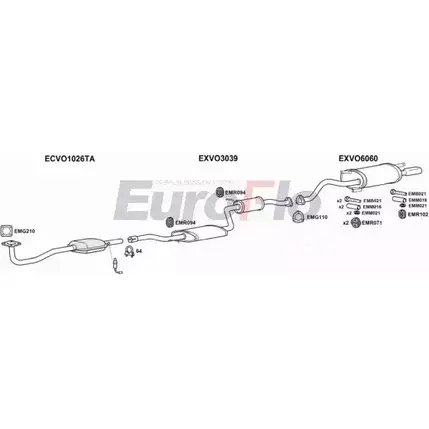 Система выпуска ОГ EUROFLO Y4E M4A Z9IFKS VOS4020 2015B 4374104 изображение 0