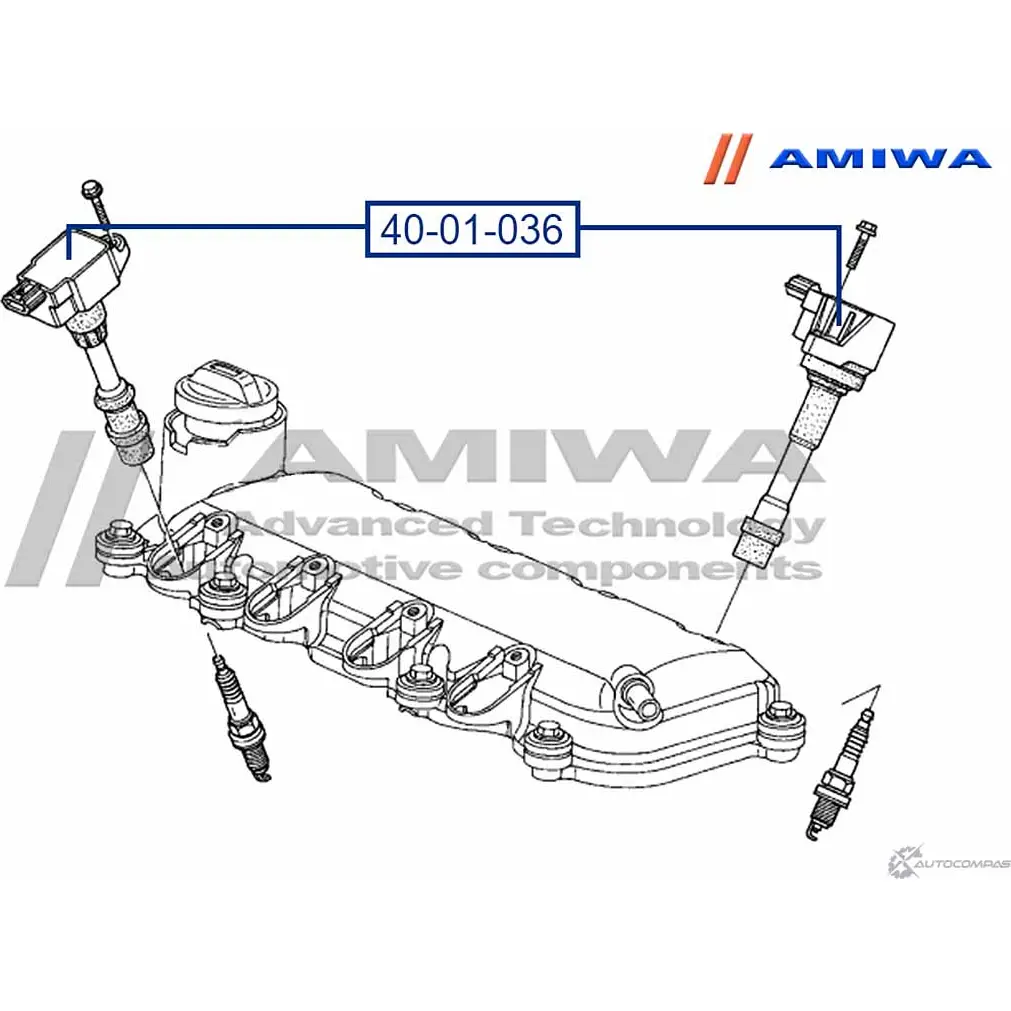 Катушка зажигания AMIWA 40-01-036 1422492158 EOUZ4 5ZHDRR F изображение 1