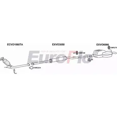 Система выпуска ОГ EUROFLO 4374150 ANK2UIS VOS8024 2001D OPNG0 9B