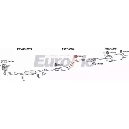 Система выпуска ОГ EUROFLO 986DJKT VOV4018 3011B 2UY0 G93 4374184 изображение 0