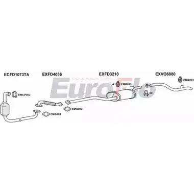 Система выпуска ОГ EUROFLO 4374207 T1I4BWU GWW O1 VOV5016D 3004A изображение 0