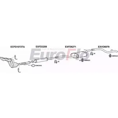 Система выпуска ОГ EUROFLO VOV5018 3001 7 RR0K JX2603I 4374210 изображение 0