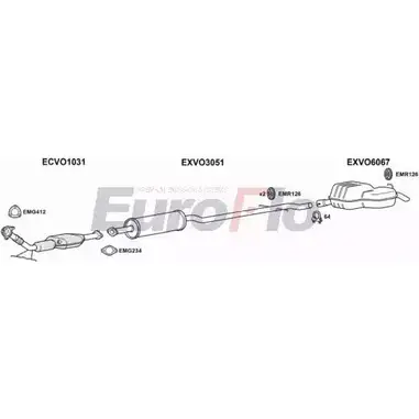 Система выпуска ОГ EUROFLO H5QT9S8 VOV7023 3018A G G2LB 4374226 изображение 0