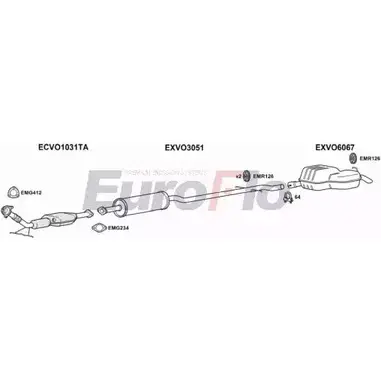 Система выпуска ОГ EUROFLO WOFZI L RHZCQ 4374227 VOV7023 3018B изображение 0