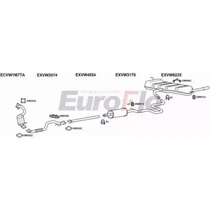 Система выпуска ОГ EUROFLO HTGCP HW GV7HT 4374306 VWBEE12 5001 изображение 0