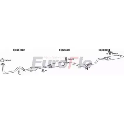 Система выпуска ОГ EUROFLO VWCAD14 7001B GPCY7F X 3W62YIK 4374403 изображение 0