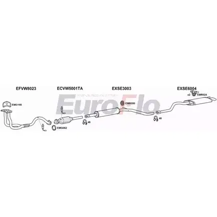 Система выпуска ОГ EUROFLO 59J2BX3 4374408 H ZSRGTO VWCAD16 7004B изображение 0