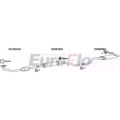 Система выпуска ОГ EUROFLO 0IY 94W 4374417 Z1I1K VWCAD19D 6001A изображение 0
