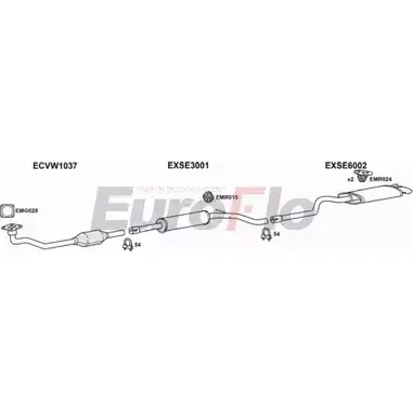 Система выпуска ОГ EUROFLO 4374421 BU33029 8 JU6O VWCAD19D 6001E изображение 0