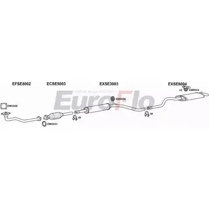 Система выпуска ОГ EUROFLO VWCAD19D 7001A 4374431 HGFNL I LGBJ изображение 0