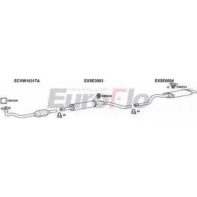 Система выпуска ОГ EUROFLO 4374433 UC5HZZ VWCAD19D 7001C 6RK TU изображение 0