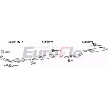 Система выпуска ОГ EUROFLO VZ5JLS U6 Q85J 4374442 VWCAD19D 7004C изображение 0