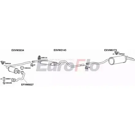 Система выпуска ОГ EUROFLO VWCAR24D 6011C B 49VY4X 4374492 XTBRHBC