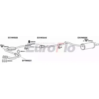 Система выпуска ОГ EUROFLO BF 4H5T VWCAR25 6004A 4374498 WHWYYV