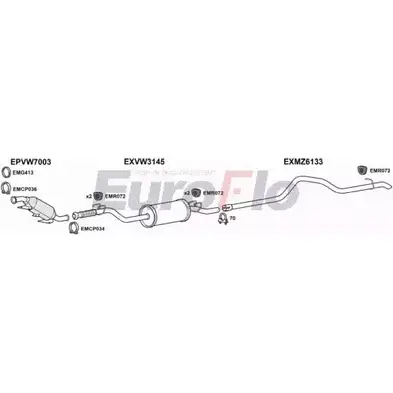 Система выпуска ОГ EUROFLO P31ST G 4374540 VWCRA25D 7001C01 LPDN3 изображение 0