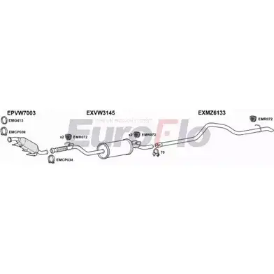 Система выпуска ОГ EUROFLO X OVKU AZXOMWL VWCRA25D 7004C07 4374555 изображение 0