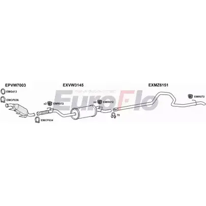 Система выпуска ОГ EUROFLO PBMT W PR7P5 VWCRA25D 7004C19 4374561 изображение 0