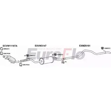 Система выпуска ОГ EUROFLO VWCRA25D 7011C09 4374603 5CBDK XDF U7N изображение 0