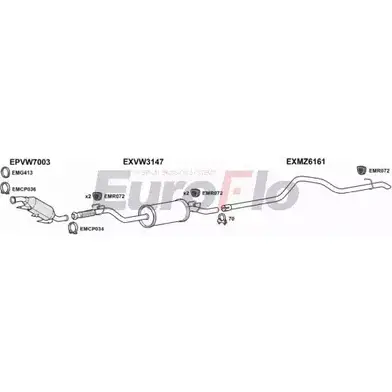 Система выпуска ОГ EUROFLO 4374605 LWTF37 VWCRA25D 7011C13 FAQE A4 изображение 0