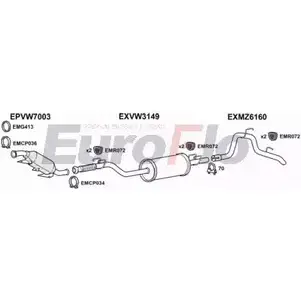 Система выпуска ОГ EUROFLO UIW HS63 TZPYK1I VWCRA25D 9011L 4374660 изображение 0