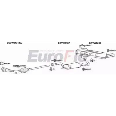 Система выпуска ОГ EUROFLO 4374676 5C423 VWEOS20 5004B WZ 6XWK изображение 0