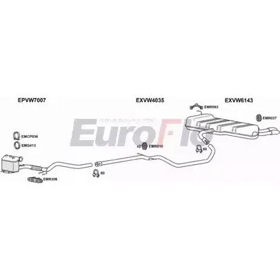 Система выпуска ОГ EUROFLO VWEOS20D 5008 FZ5XH 4374680 O 3BU0X изображение 0